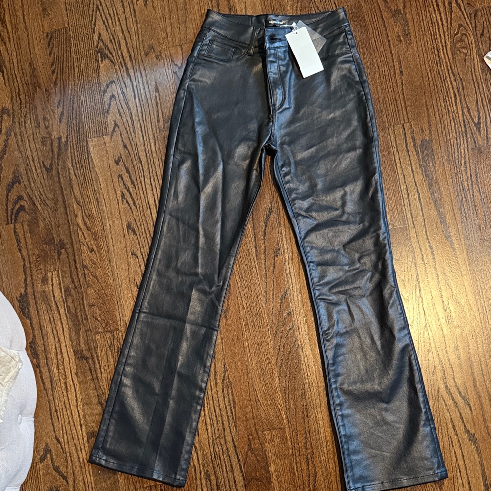 Noli Glossy Charcoal Flare Pants
